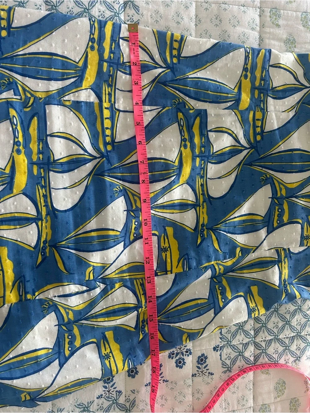 Lilly Pulitzer Blue, White & Yellow Strapless Dress - Picture 5 of 6
